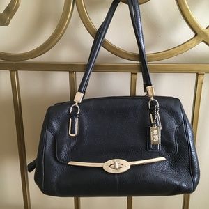 Black Coach pebble leather bag
